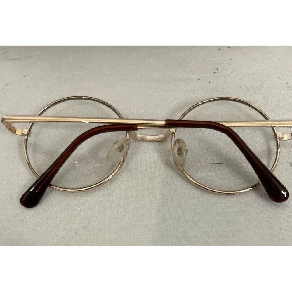 Menton‎ Ezil Gold Rim Round Clear Non Prescribe Glasses